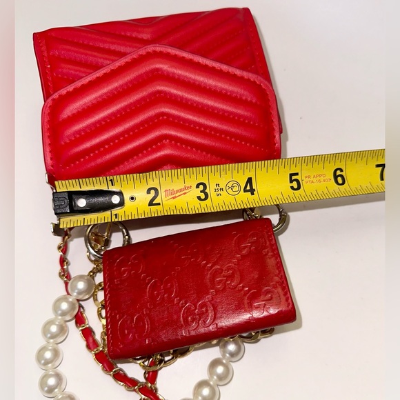 ๐ฏ GUCCI GG Red Monogram Leather 6-Key Wallet w: auth cert - Picture 12 of 14